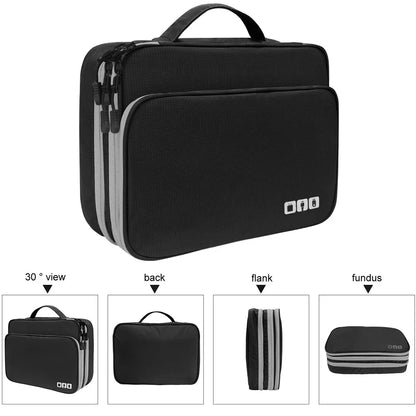 Multi Layer Cable Storage Bag, Electronic Accessories Organizer, Portable Travel Cable Organizer Case for iPad cable Charger.