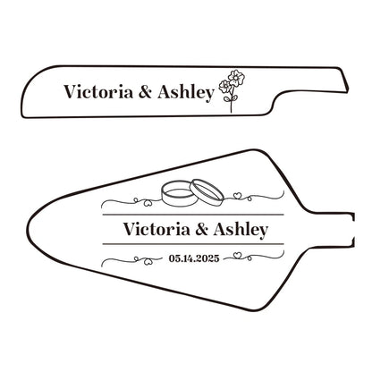 Personalised Wedding Cake Knife Shovel Custom Bride Gift Gold/Silver Cutting Server Set Engraved Birthday Party Cake Dinner Deco.