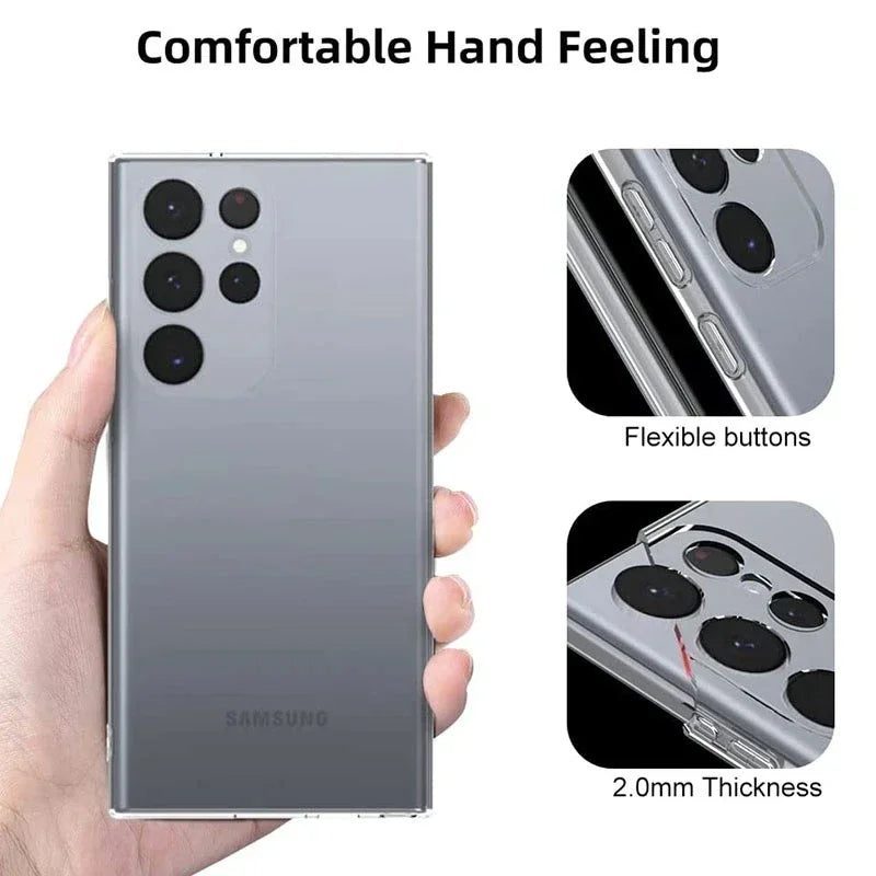 Soft Silicone Clear Phone Case For Samsung A53 A13 A52 A12 A54 A16 A55 A52S S25 S24 S22 S21 S23 Ultra S20 FE Galaxy Note 20Ultra.