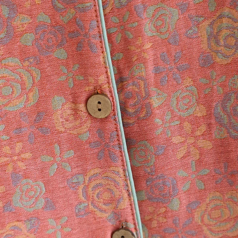 100% Cotton Crepe Homeclothes 2023 Autumn/Winter Women's Pajamas Suit Long-Sleeved Trousers 2-piece Yarn-Dyed Jacquard Pajamas