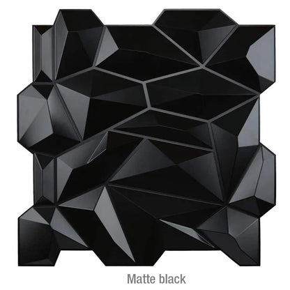 12PC 50x50cm 3d art plaster cut geometric diamond carved wood adhesive bottom wall 3d wall sticker 3d wall panel home decoration