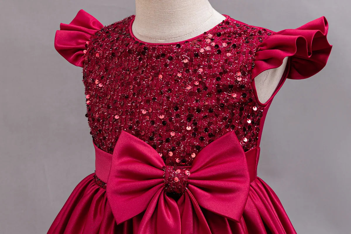 Performance Formelles Partykleid für Mädchen, Kinderkleidung, Paillettenkleider, aktive Kleider für Mädchen, Kinderkleidung, Schwarz, 3 bis 10 Jahre.