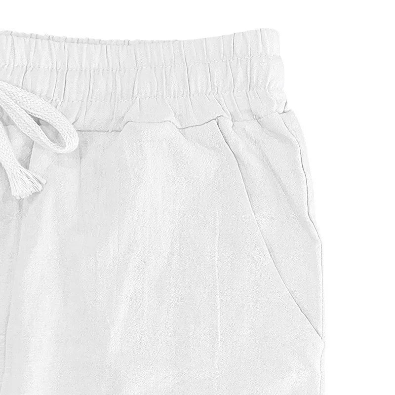 Long Sleeve Shirt Sets Mens Casual Linen 2Pcs Suit Lightweight Long Sleeve Shirt Loose Drawstring Trousers Casual Streetwear Set.