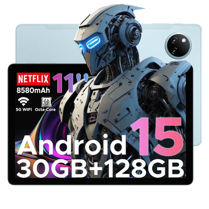 Doogee Tab A9 Pro+ Tablet Pc 11-Inch Android 15 30Gb Ram(6+24) 128Gb Rom 8580Mah Battery Widevine L1 Support Tablet Dual Speakers