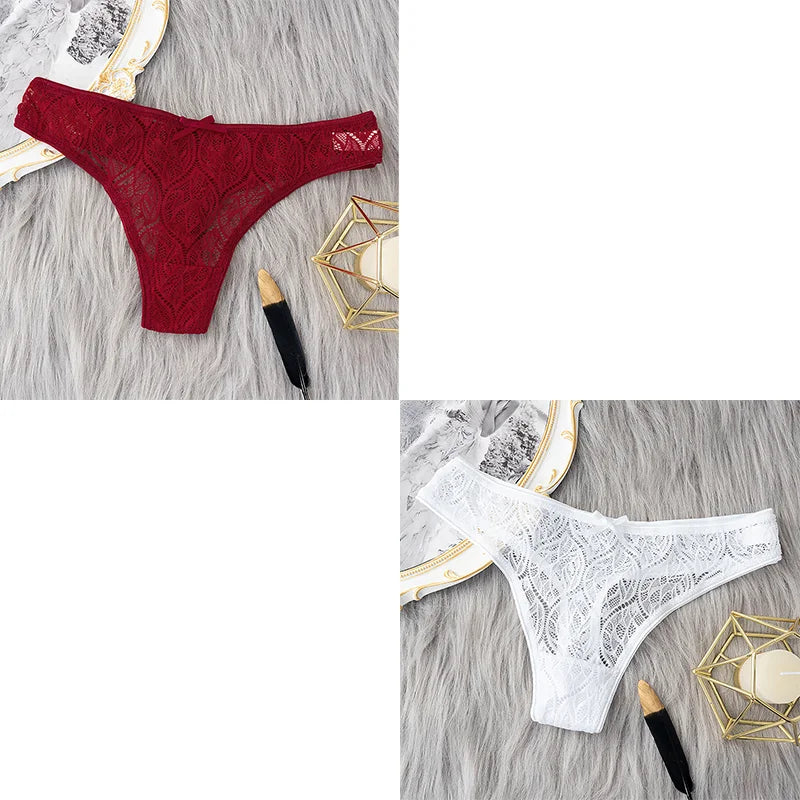 2 Pcs/Set Hot Sale Panties Women Sexy G String Lace Lingerie For Women Fashion Low Waist Thongs Soft Intimate Lady Underwear.