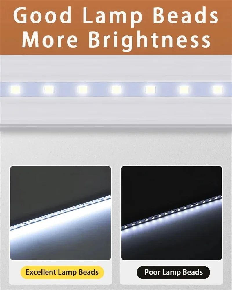 Led Tube Light With Switch Wire 110V 220V 30/50cm Lighting Strip Lamps 10W 20W For  Living Room Bedroom Closet Kitchen Lamp.