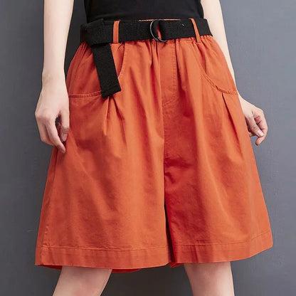 Women's Shorts Half Baggy Mid Length Wide Black Female Short Pants Loose Bermuda Knee Low Price Classic Harajuku Fashion New In.