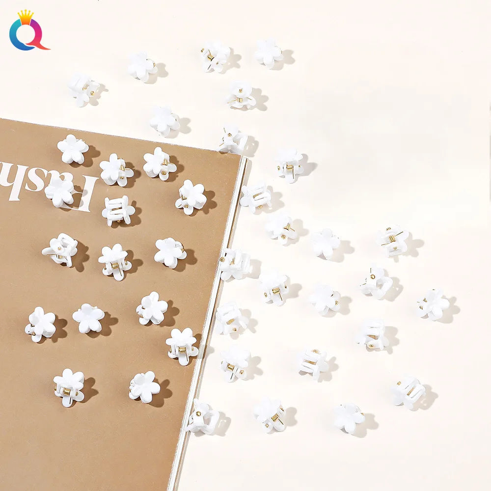 50Pcs Flower Hair Clips Multi color Mini Cute Hair Styling Accessories for Girls and Women Birthday Gifts,10 Colors at Least