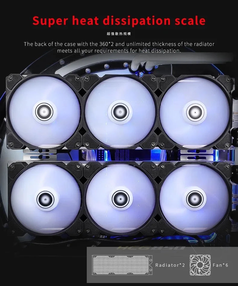 Barrowch STAR1 Series Circular Water Cooling Case, Limited Edition Gamer DIY House,PC Computer Open Chassis FBCES-PA.