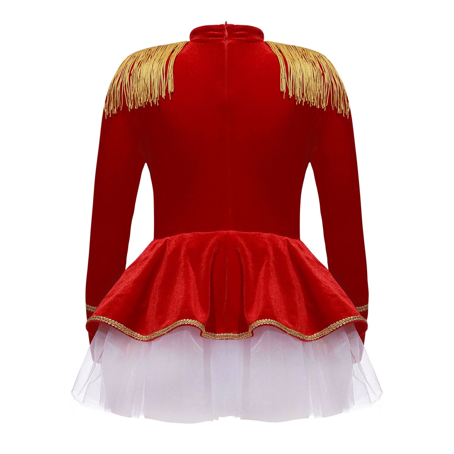 Kinder Mädchen Halloween Weihnachten Karneval Zirkus Zirkusdirektor Cosplay Performance Kostüm Langarm Mesh Trikot Tutu Kleid.
