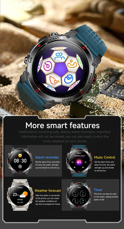 New Outdoors Military GPS Sports Smart Watch Women Dual-Band GNSS Compass Altimeter 3ATM Waterproof BluetoothCall Smartwatch Men