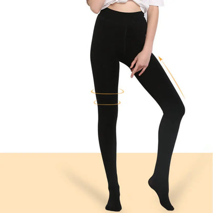 Frauen Winter Verdicken Leggings Warme Hohe Taille Einfarbig Samt für Weibliche Verdickte Samt Strumpfhosen Dehnbare Schwarze Strumpfhosen.
