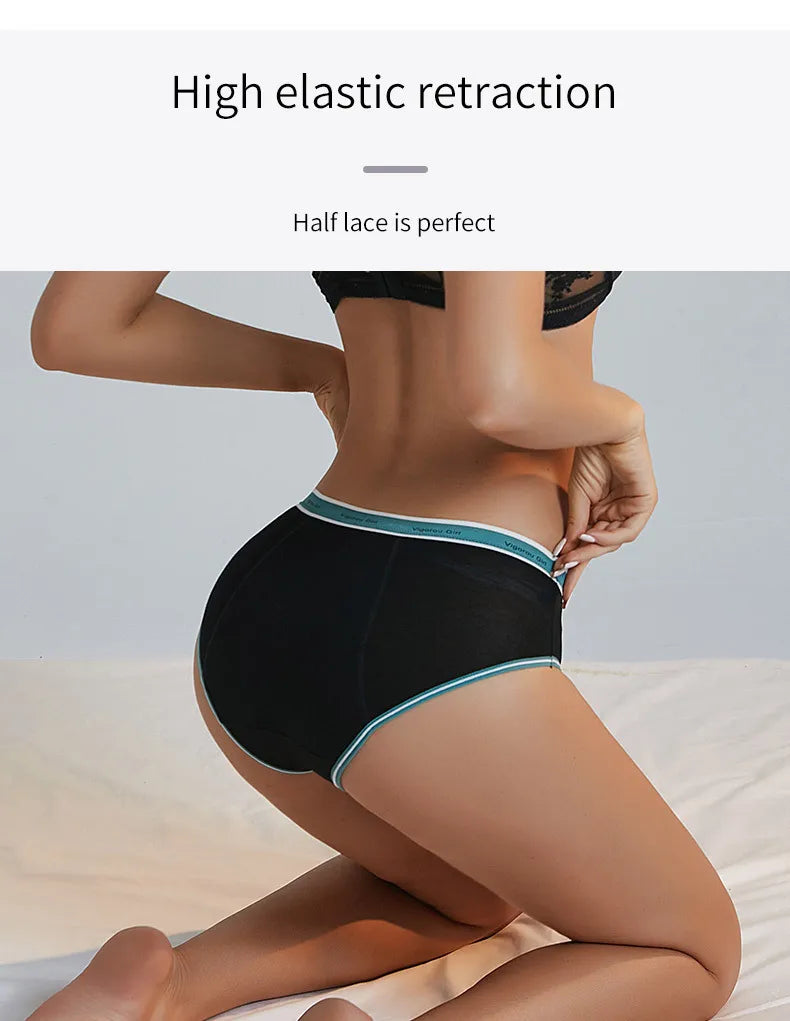 Leak-Proof Period Underwear Women Plus Size High Absorbency Reusable Menstrual Panties Anti-Stain Heavy Flow Protection Night.