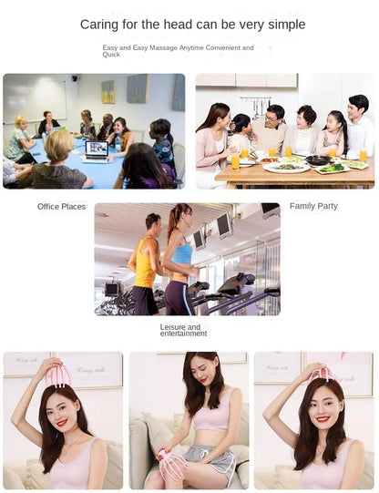 Head Massager Neck Massage Octopus Scalp Stress Relax 12 Antennae Massage Head Meridian Comb Point Pressing Head Artifact