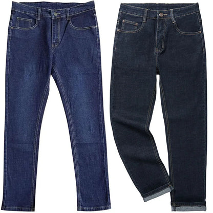 Übergroße Jeans für Herren 10XL (50 Zoll) – Stretchhose mit geradem Bein in Übergröße, Blau, große und große Streetwear, klassisches 5-Taschen-Design.