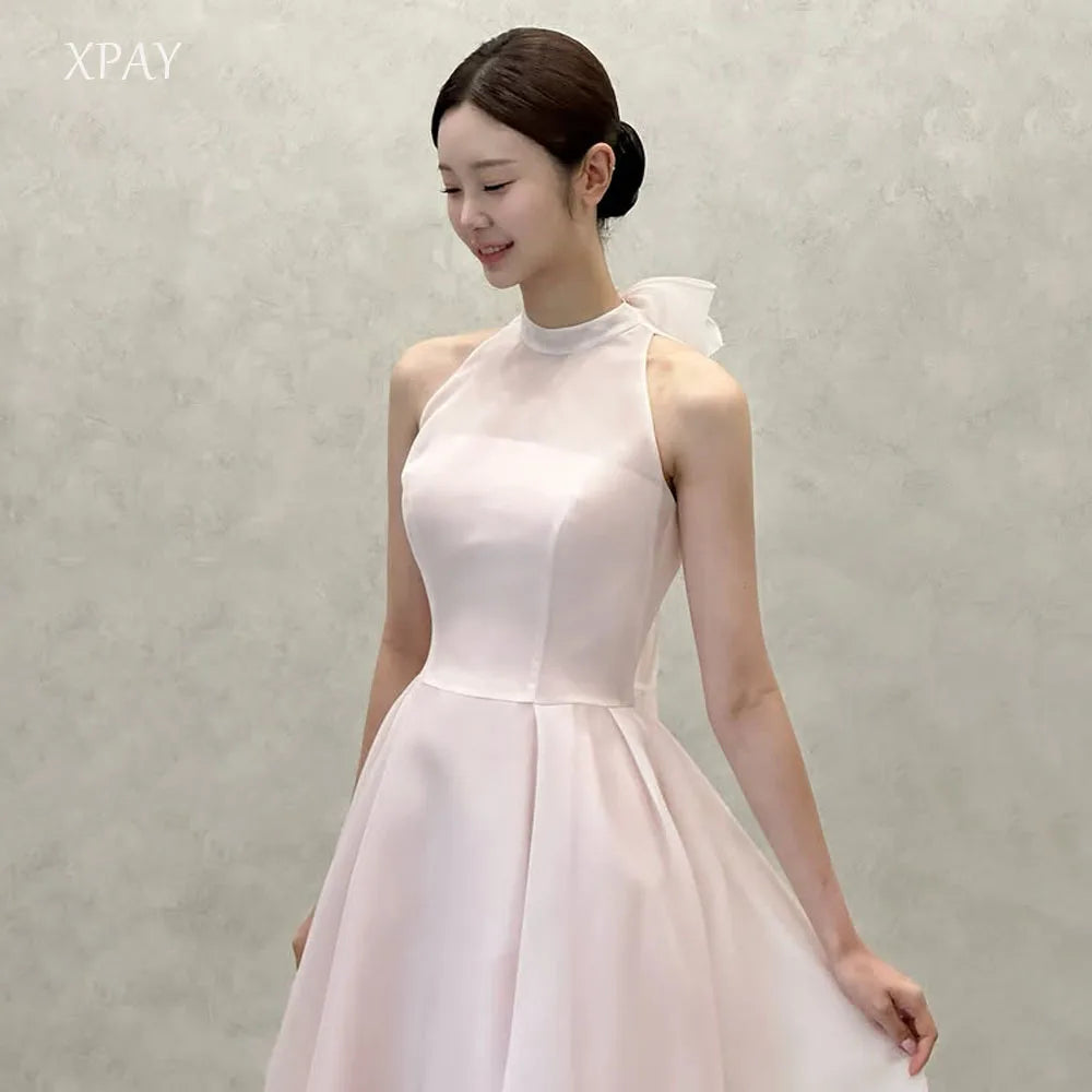 XPAY Feen-Neckholder-Organza, A-Linie, koreanische Abendkleider, Hochzeit, Fotoshooting, bodenlange Ballkleider, formelles Partykleid, Omar Apa.