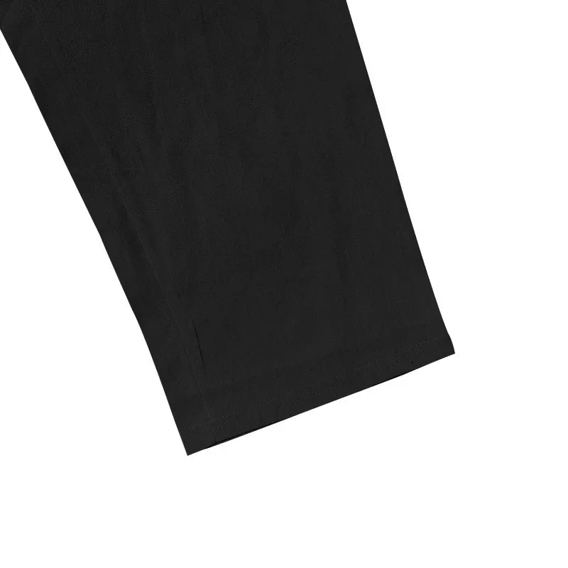 Frühling Sommer Dünne männer Casual Leinen Hosen Strand Stil Kordelzug Gerade Bein Lange Hosen Hochwertige Bequeme Passform.