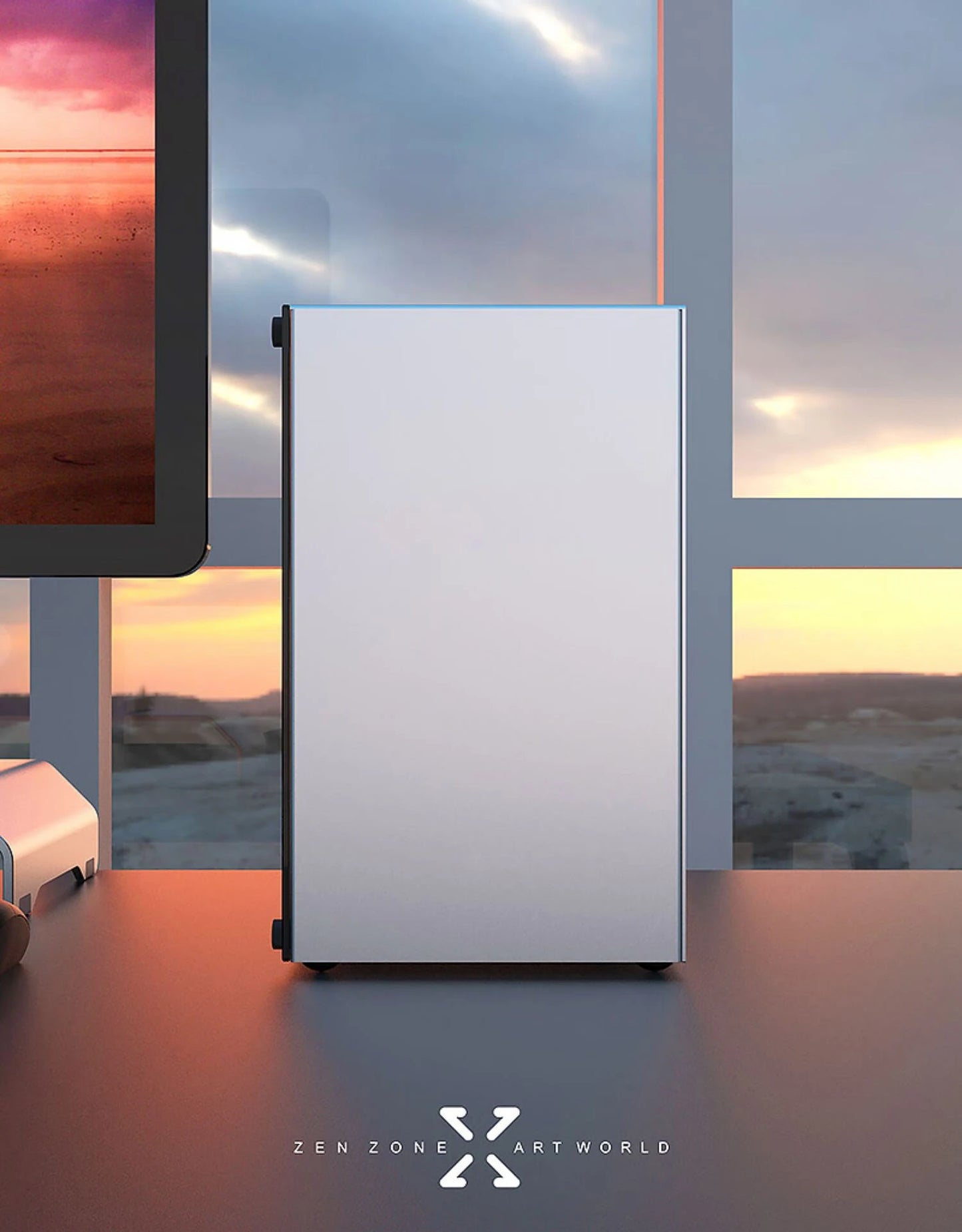 ZZAW C2 C2P M-ATX Computer Case Side Transparent MINI-ITX All Aluminum Desktop Office Small Chassis Supports Long Graphic Card.