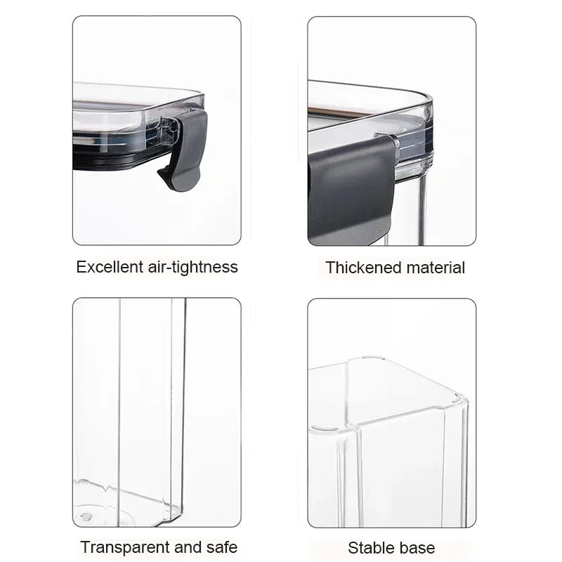 Dry Food Storage Box Food Containers Transparent Stackable Kitchen Spaghetti Noodles Sealed Tank Cans Organizers Bottles.