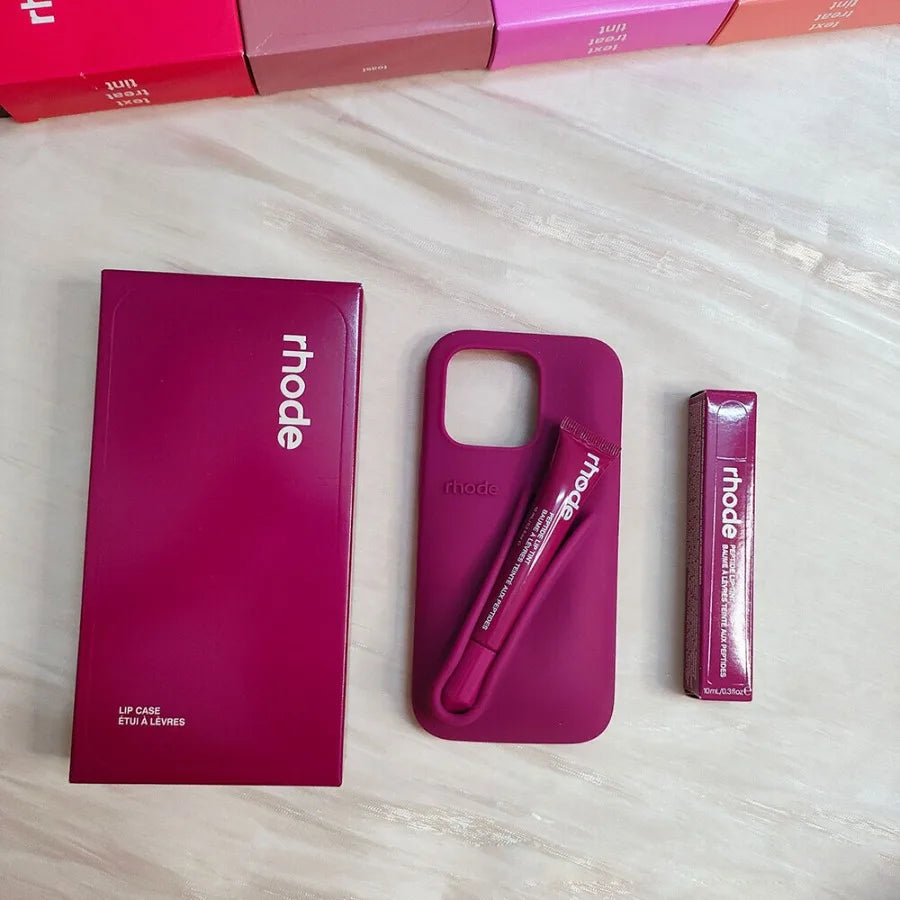 Lipgloss Lip Balm Lipstick Holder Case For iPhone 17 Air 16 15 14 Plus 13 12 11 Pro Max 16e Shockproof Soft Silicone Cover.