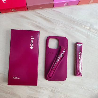 Lipgloss Lip Balm Lipstick Holder Case For iPhone 17 Air 16 15 14 Plus 13 12 11 Pro Max 16e Shockproof Soft Silicone Cover.