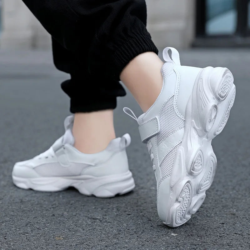 Children's Fashion Sports Shoes Breathable Student Black School Walking Shoes Anti-skid Boys& Girls Casual Running Sneaker.