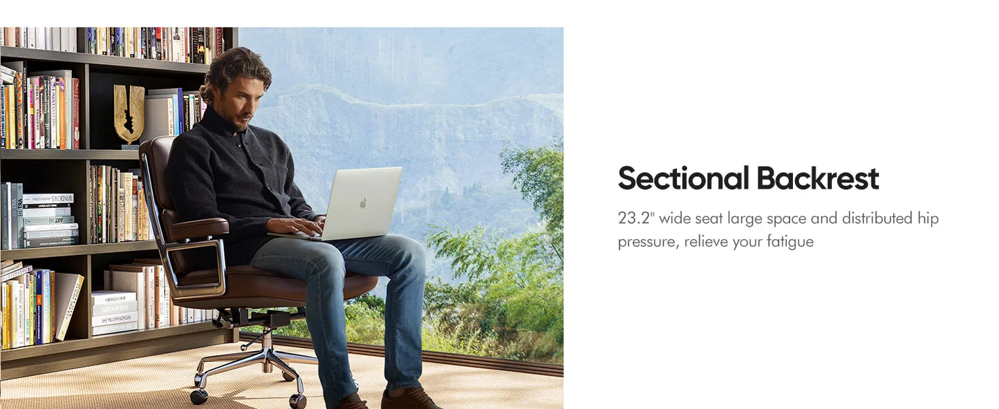 Verstellbarer Bürostuhl aus echtem Leder, Aluminiumlegierung, Sessel, Drehstuhl für Büro, Arbeitszimmer, Wohnzimmer