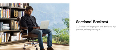 Verstellbarer Bürostuhl aus echtem Leder, Aluminiumlegierung, Sessel, Drehstuhl für Büro, Arbeitszimmer, Wohnzimmer