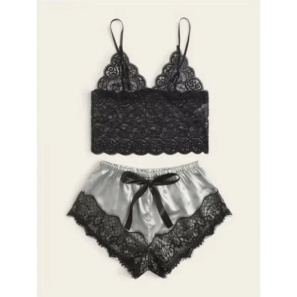 Weibliche Pyjama Sets Spaghetti Strap Top und Shorts Pyjamas Sexy Dessous Seide Satin Nachtwäsche Sommer Hause Tragen Frauen Schlaf Tuch.