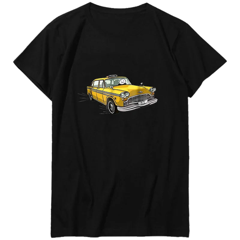 I Survived My Trip To Nyc T Shirt For Men New York Yellow Taxi Graphic T Shirts Cotton  Short Sleeve T-Shirts Men's Clothing.