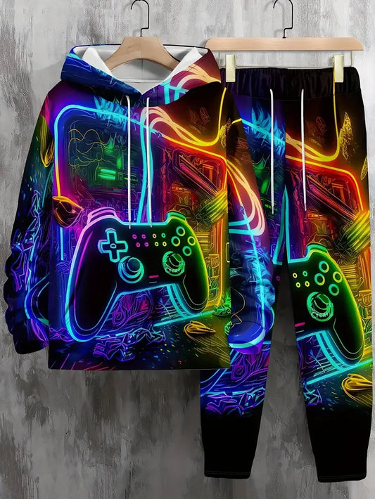 Autumn Games Console 3D Printed Hoodie Suit Men Sweatshirts Sweatpants Casual Fashion Two Piece Tracksuit Set Men's Clothing.