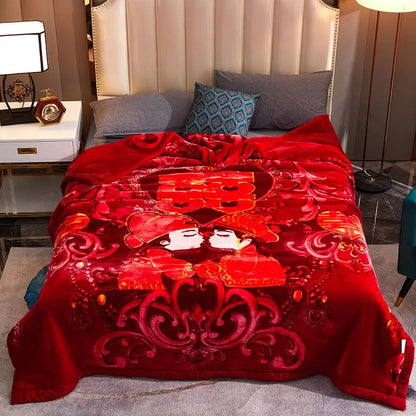 150x200cm Raschel Blanket Thick Double-layer Soft Plush Quilt Double Sided Velvet Winter Dormitory Office Sofa Warm Bed Sheet.