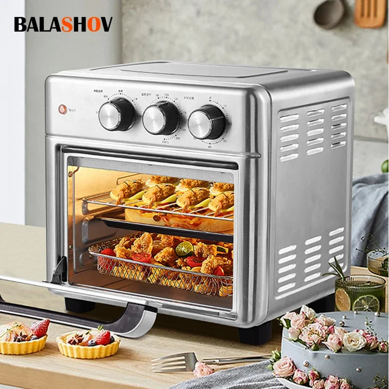Smart air fryer oven 26L 13L Large Capacity Electric Air Fryers Visible Window Household Kitchen Deep Fryer without Oil EU 220V.
