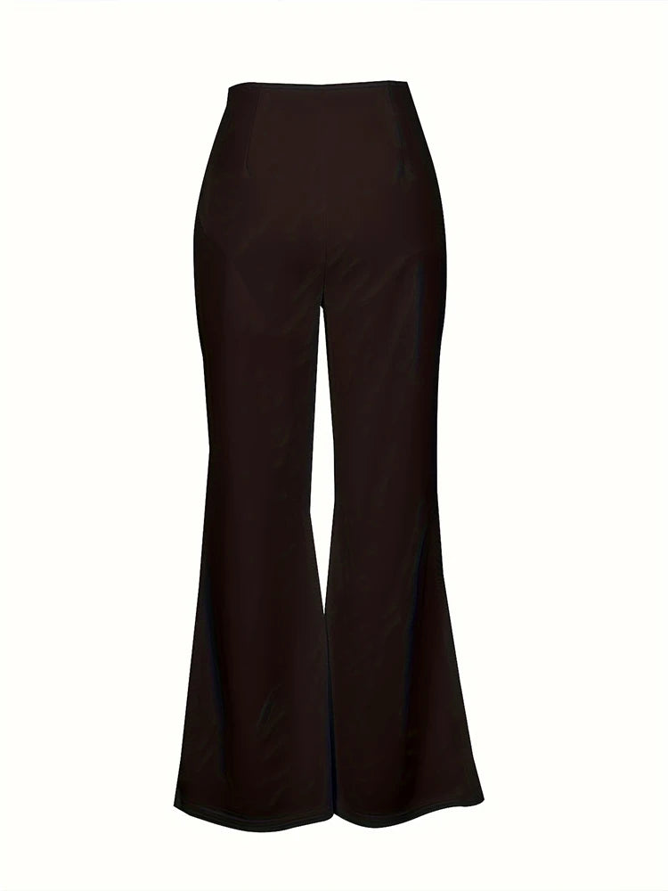 2024 Frühling/Sommer neue Damen Plus Size Flip Flops ausgestellte Hosen taillierte Schlitz hose 80er Jahre Party Yoga Hose.