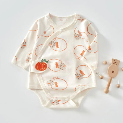 Ircomll 2-teiliger Frühlings- und Herbst-Body für Neugeborene, Baumwolle, langärmelig, Kleidung, Säuglingskleidung, Pyjama, Overalls für Mädchen und Jungen, 0–6 Monate
