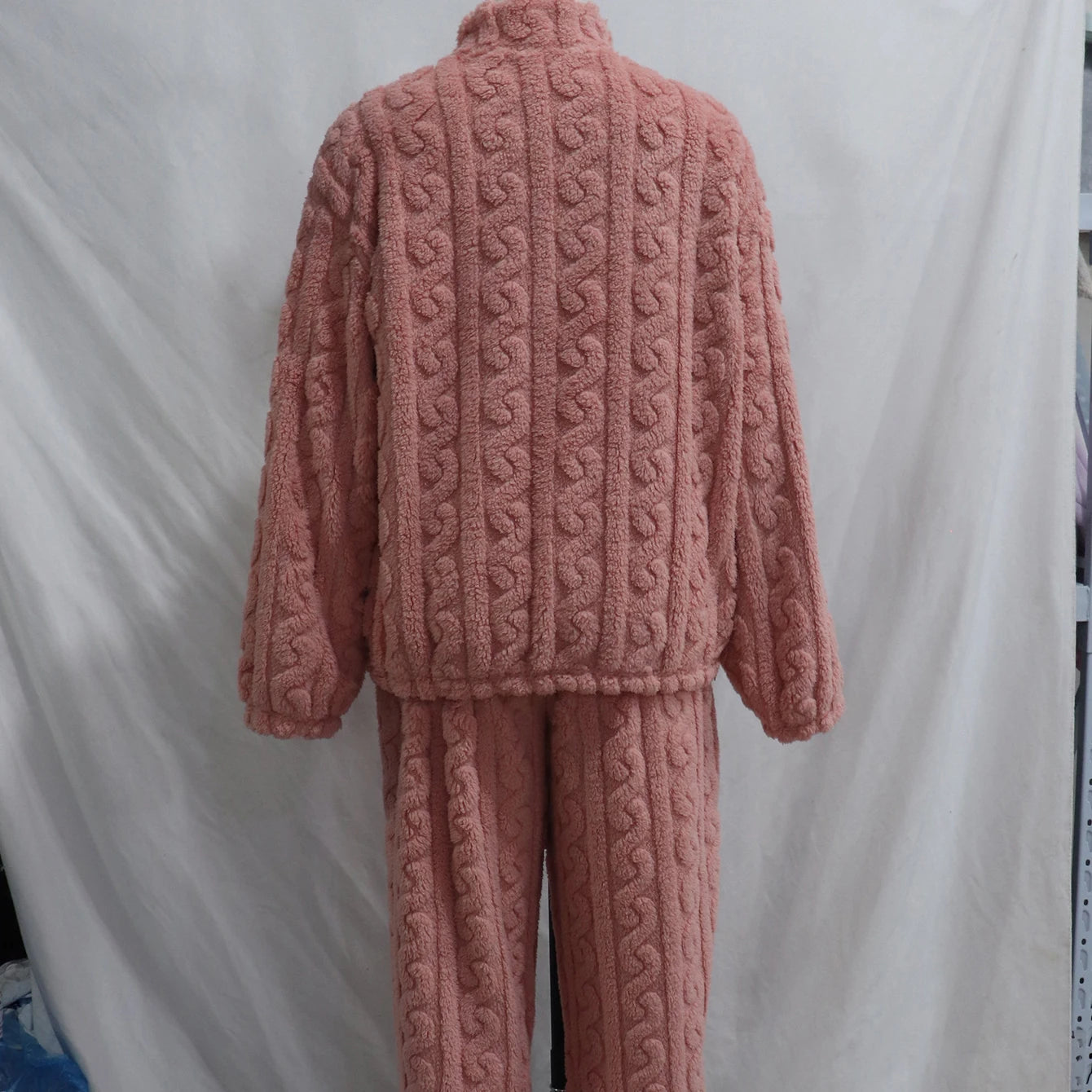 Thick Coral Fleece Pajamas Suit Women Long Sleeve Zip Top Pants Winter Autumn Warm Sleepwear Nightwear with Pocket Pjs.
