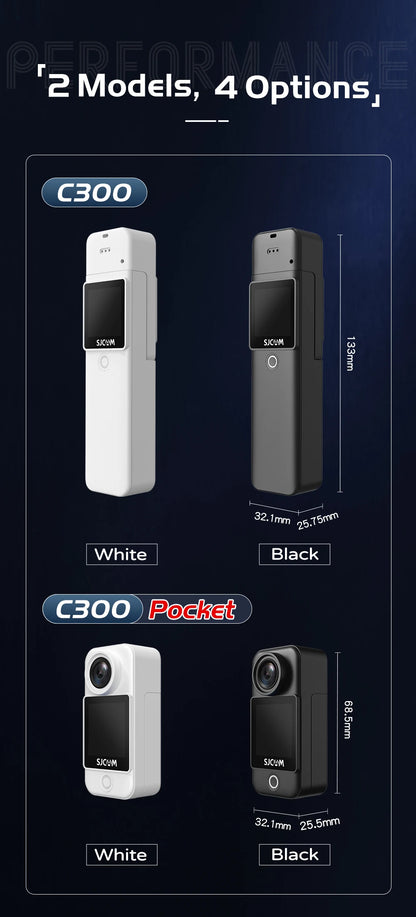 SJCAM C300 4K Action Camera Touch Screen 6-Axis Gyro Stabilization 30m Waterproof 1000+2800mAh Battery 460Min Recording