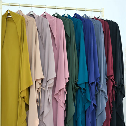 Ramadan Eid Khimar Abaya Dubai Turkey Islam Muslim Maxi Hijab Dress Nida Prayer Clothes For Women Kebaya Robe Femme Musulmane.