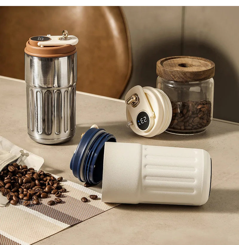 450ml Thermos Bottle Smart Display Temperature 316 Stainless Steel Vacuum Cup Office Coffee Cup Business Portable Thermal Mug.