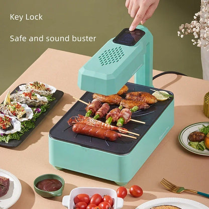 Intelligent electric baking tray indoor domestic barbecue oven infrared barbecue machine smoke-free electric barbecue oven.