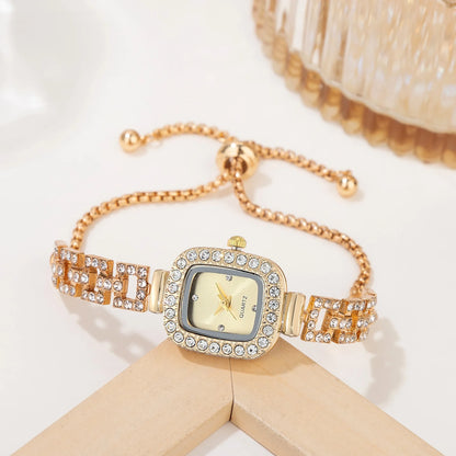 Elegant Quartz Wristwatches Luxury Bracelet Women's Watches Diamond Crystal Watch Часы Relogios Feminino Relojes Para Mujer.