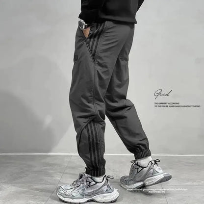 2024 Spring Autumn Men's Long Pants Loose Fit Plus Size Casual Nine Point Plus Size Harem Workwear Bunded Pants Men.
