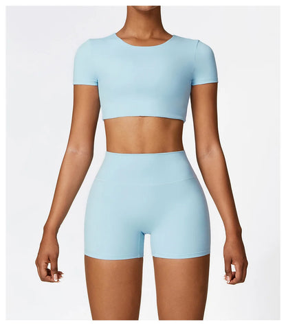 Yoga Top Women Sport T Shirts Push Up Fitness Clothes Short Sleeve Yoga Shirt Gym Top Running Active Wear Sport Top Femme Tights