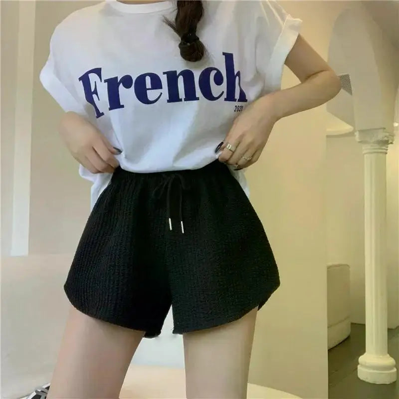 Women Gym Fitness Running Shorts Women's Summer Thin Style Loose Casual Large Size Wide Leg High Waist A-word Sports Hot Pants