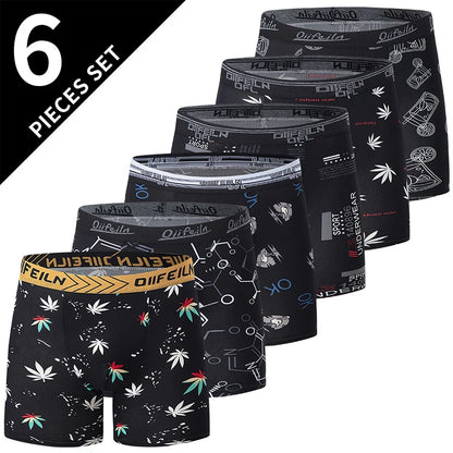 4/6Pcs Herrenmode Druck Lange Unterwäsche Jugendliche Für Erwachsene Multi-größe Bequeme Sport Boyshort Plus größe Fitness Shorts