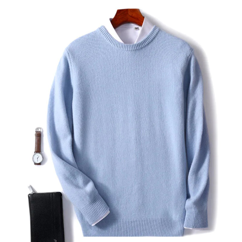 Men Cashmere Sweater O-neck Soft Warm Pullovers Male Loose Knitted Shirt Autumn Winter Korean Casual Jumper Pull Homme 17colors.