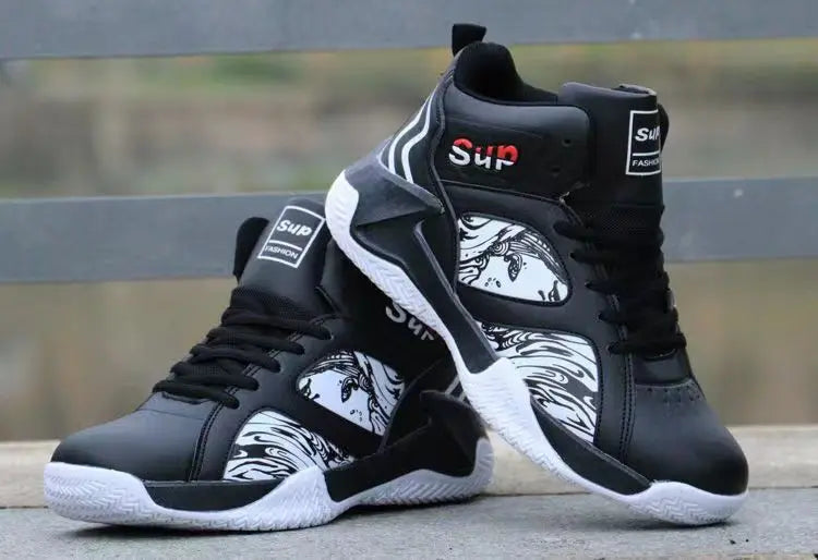 New Anti-Slip Men's Sneaker High Top Men's Basketball Shoes Luxury Comfortable Running Shoes Fashionable Versatile Casual Shoes.