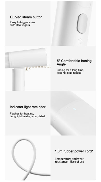 New XIAOMI MIJIA Handheld Garment Steamer 2 iron Home Electric Steam Cleaner Portable Foldable Mite Removal Flat Ironing Machine.