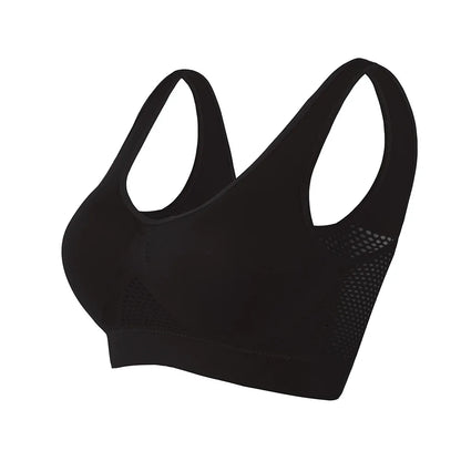 S-4XL Seamless Active Yoga Bra Women Wireless Sports Breathable Hollow Out Push Up Brassiere With Pad Vest Tank Top Running Bra.