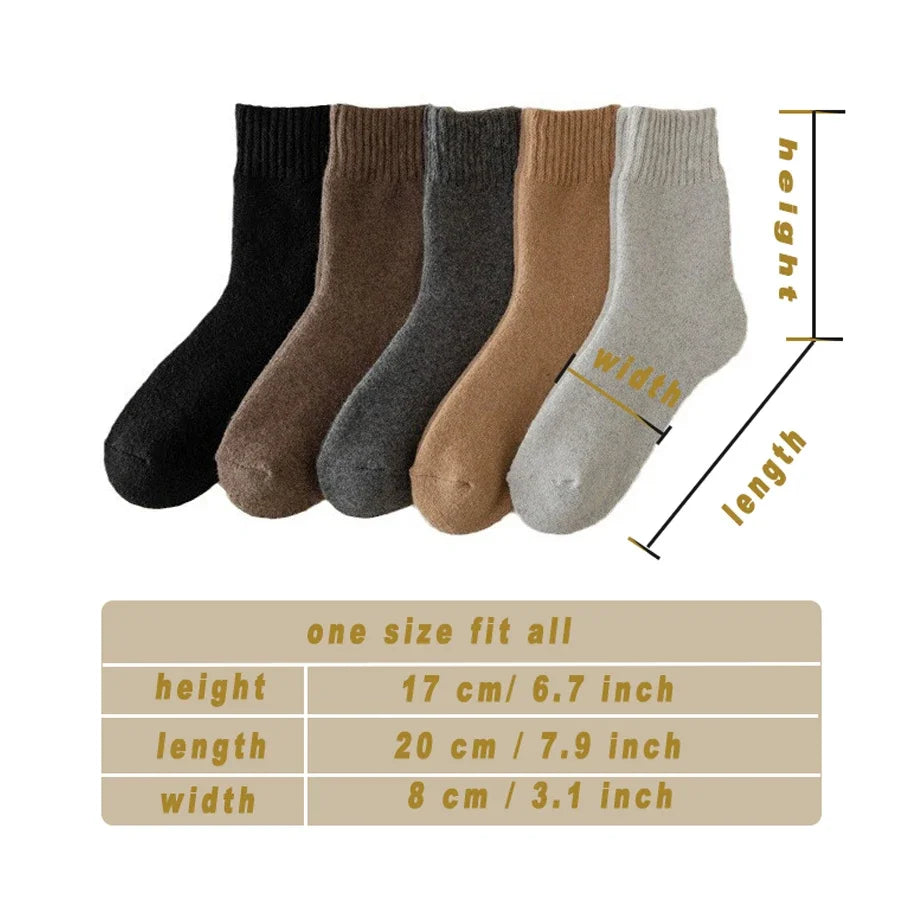 MuqiNush 5 Pairs  Socks Men Women Ankle Knee-High Sport Athletic Running Cycling Socks Winter Warm and Thick Fashion For Daily.